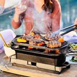 Lodge Sportsman’s Pro Cast Iron Grill™ -Barbeque Tool Shop 1 LSPROG Sportsman s Pro Grill Lifestyle 800x800WEB