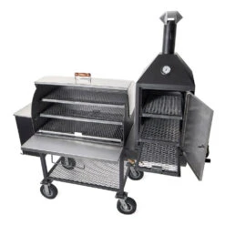 Maverick 2000 Pellet Grill W/ Upright Smoke Box -Barbeque Tool Shop maverick 2000 grill open side out