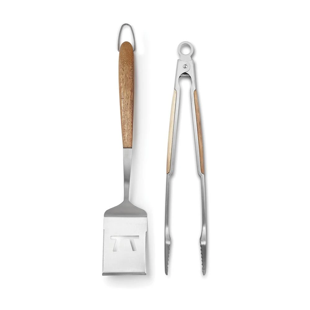 Outset Jackson Acacia Wood Grill Spatula & Locking Tongs Set 2 Outset Jackson Acacia Wood Grill Spatula & Locking Tongs Set - Image 2